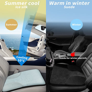 Car Seat Cushion, Custom Fit For Your Cars, Double Sided Seat Cushion, Breathable Suede + Ice Silk Car Seat Cushion, Comfort Seat Covers Cushion MS19979